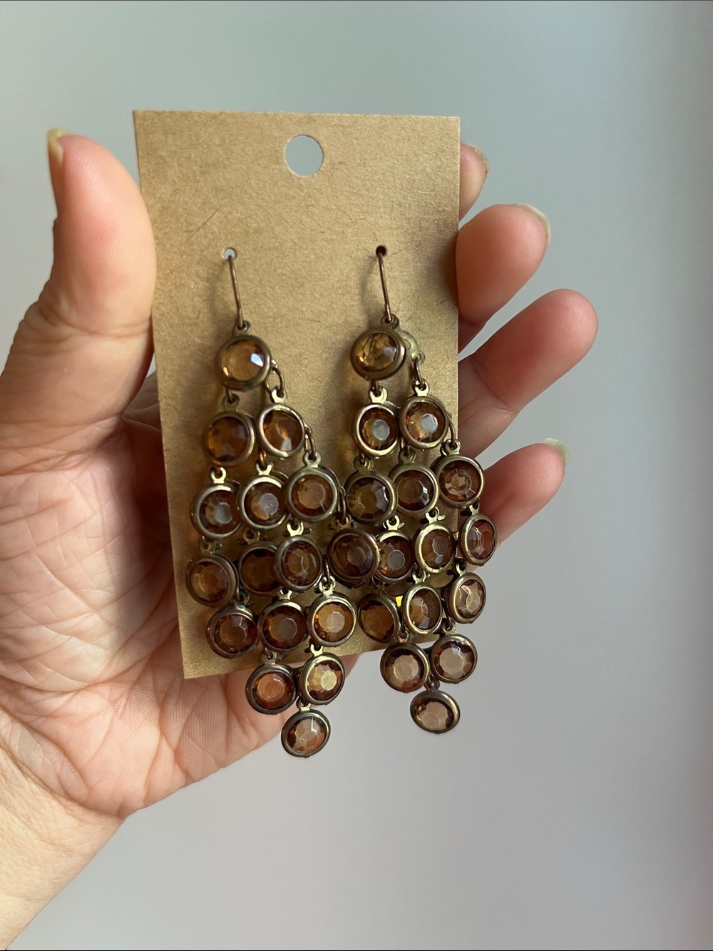Elegant Amber Cascade Chandelier Earrings - Women Jewelry
